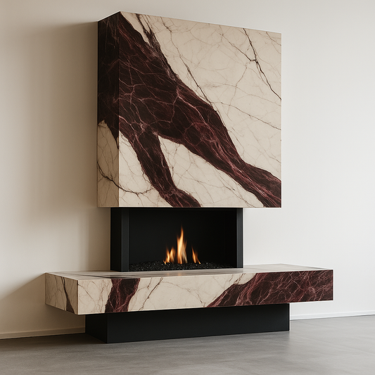 Calacatta Viola Marble Fireplace