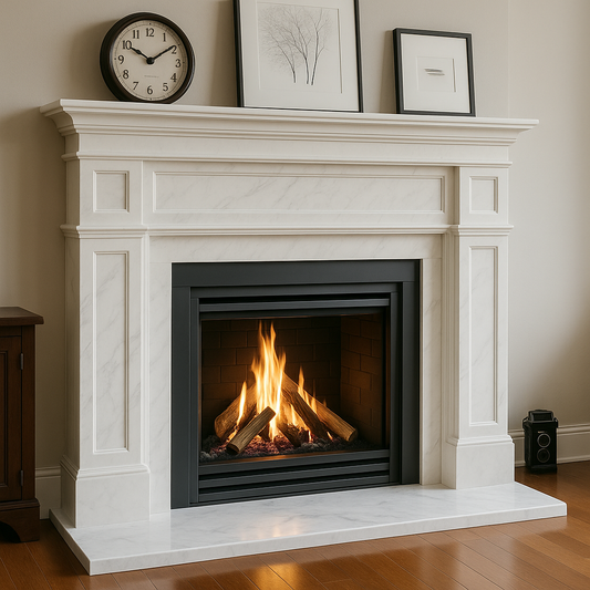 Calacatta White Marble Fireplace Mantel