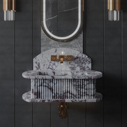 Bathroom Fluted Marble Sinks