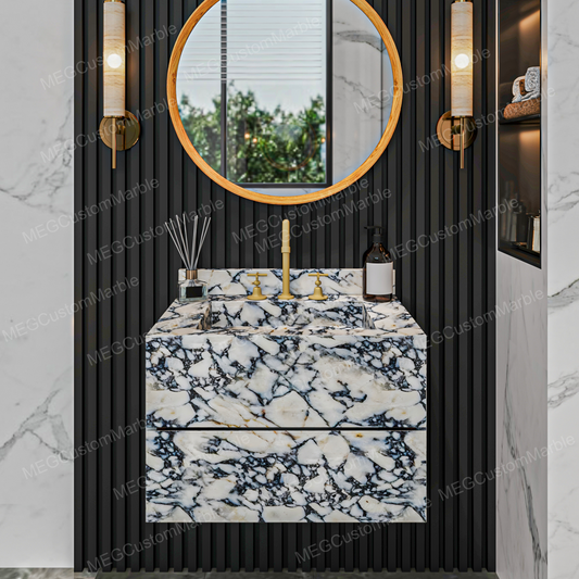 Wall Mount Marble Vanity Cabinet