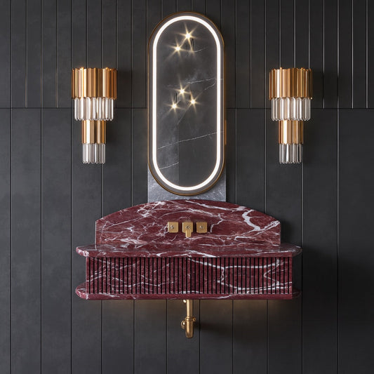 Wall Mount Roso Lavento Marble Vanity Sink