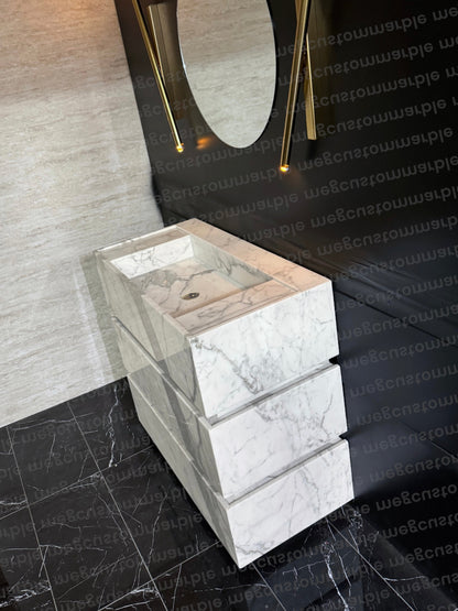Premium Statuary Marble Sink Vanity Unit