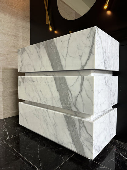 Premium Statuary Marble Sink Vanity Unit