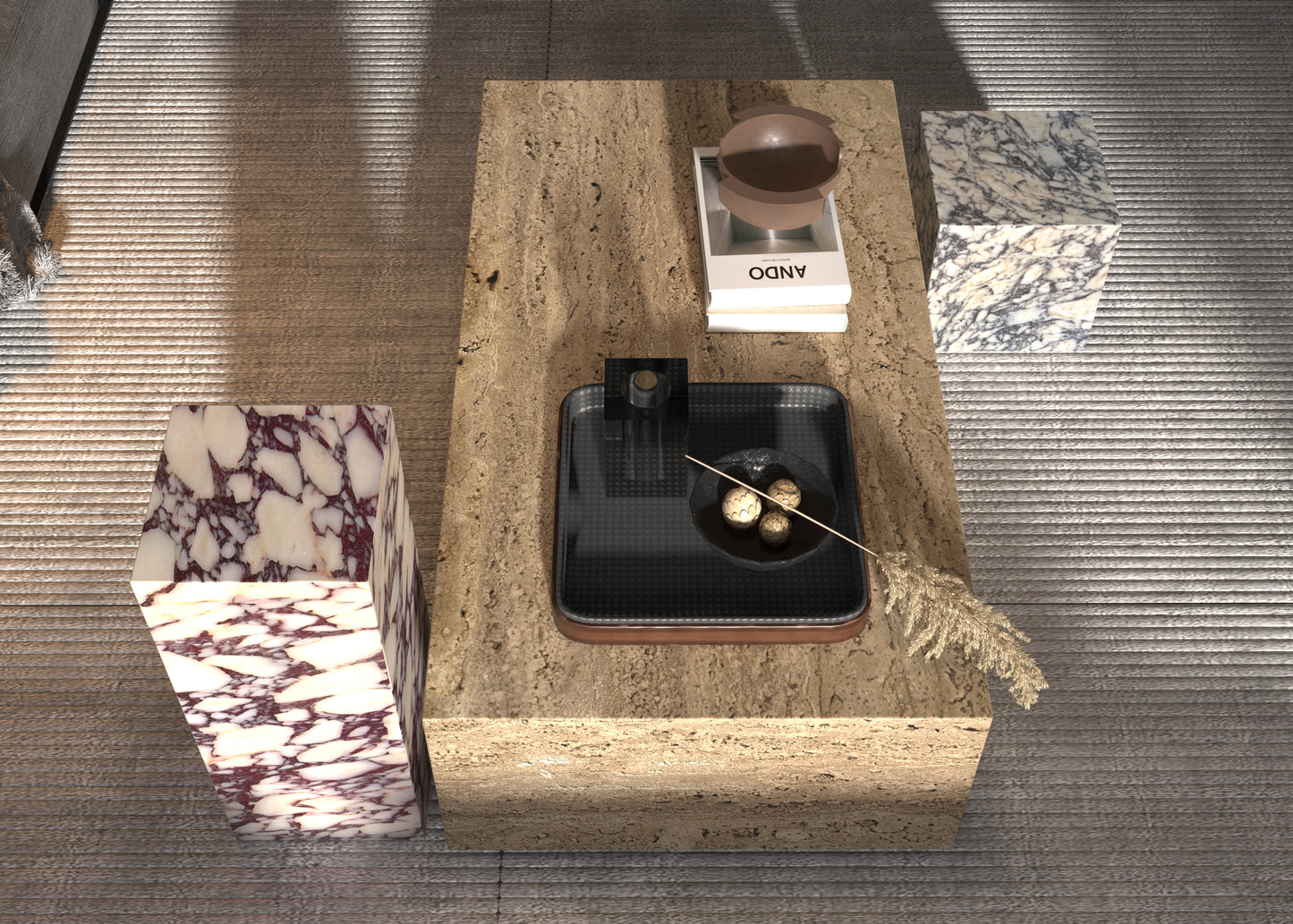 Calacatta  Breccia Violetta Marble Coffee Tables - Luxury Centerpieces