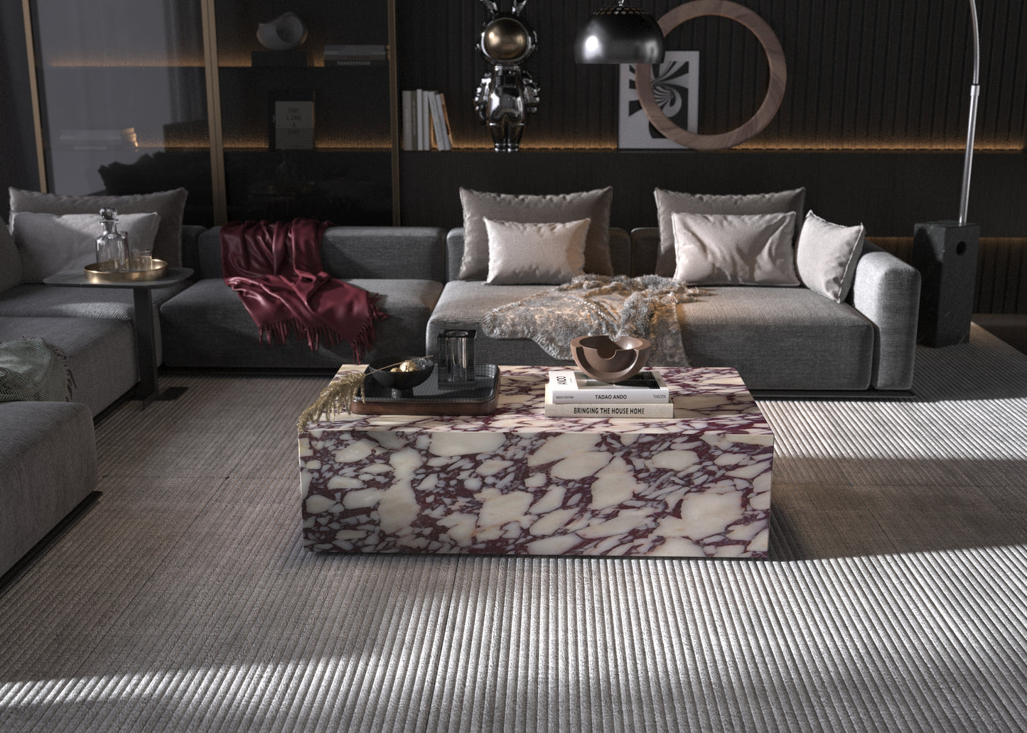 Calacatta  Breccia Violetta Marble Coffee Tables - Luxury Centerpieces