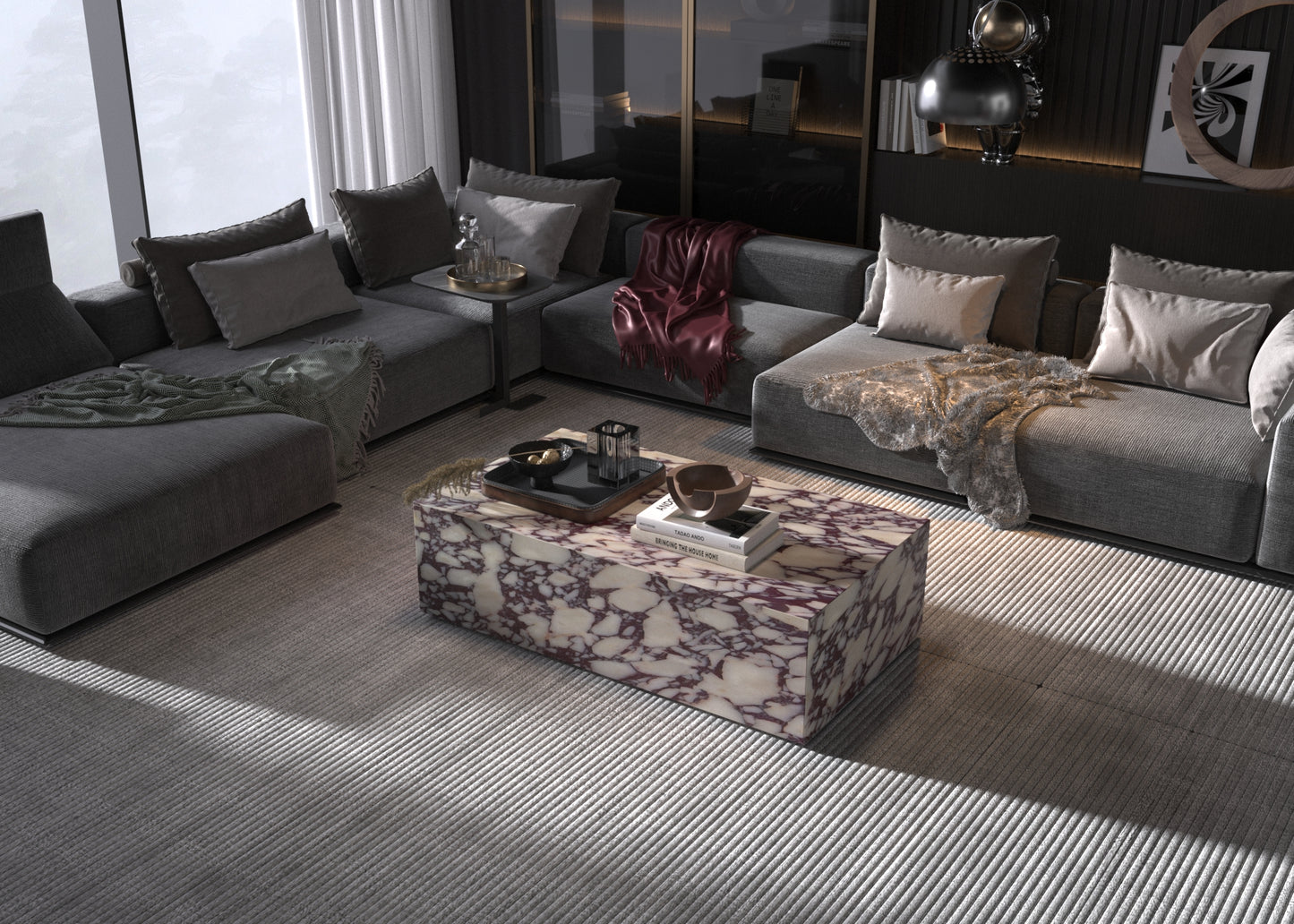 Calacatta  Breccia Violetta Marble Coffee Tables - Luxury Centerpieces